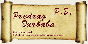 Predrag Durbaba vizit kartica
